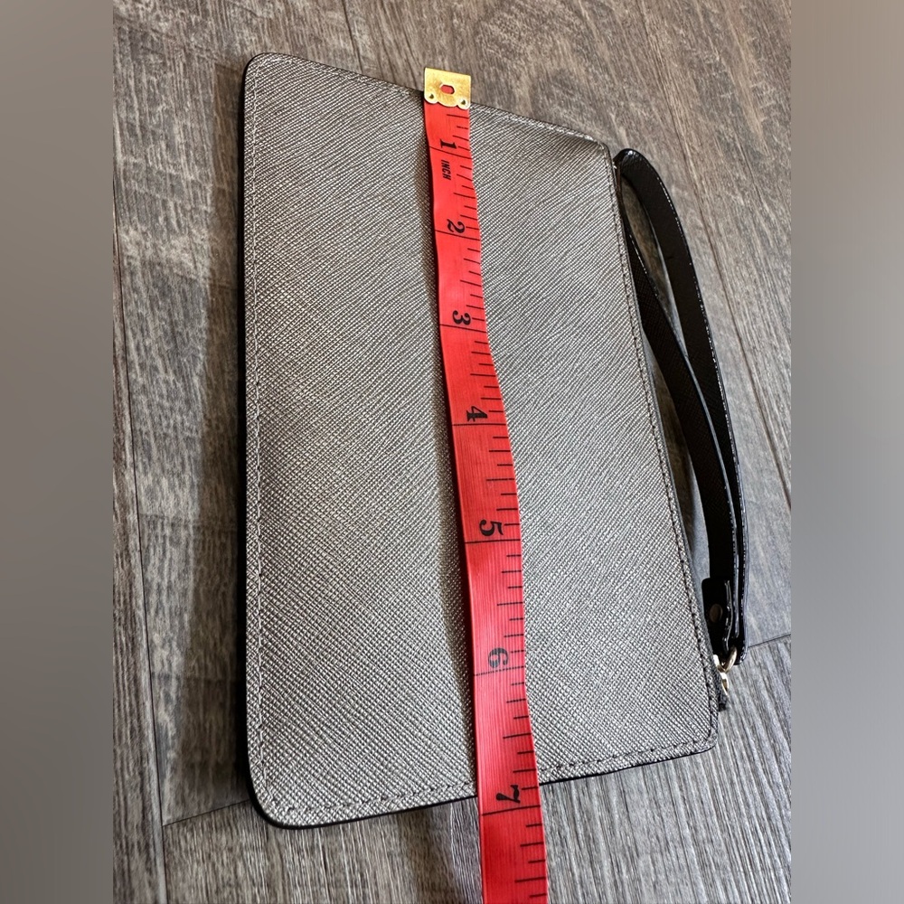 kate spade Mikas Pond Bee Zipper Wristlet - Metallic Silver Grey - Picture 5 of 17